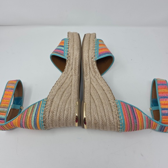 Franco Sarto Womens Rainbow Espadrille Wedge‎ Sandals Ankle Strap New - Picture 5 of 8